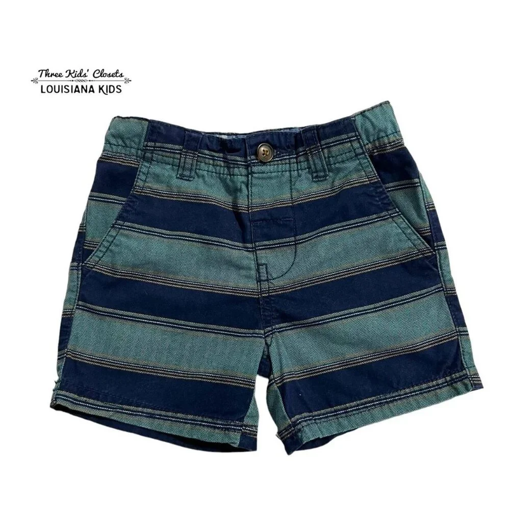 Carter's 18m Navy & Teal Striped Shorts